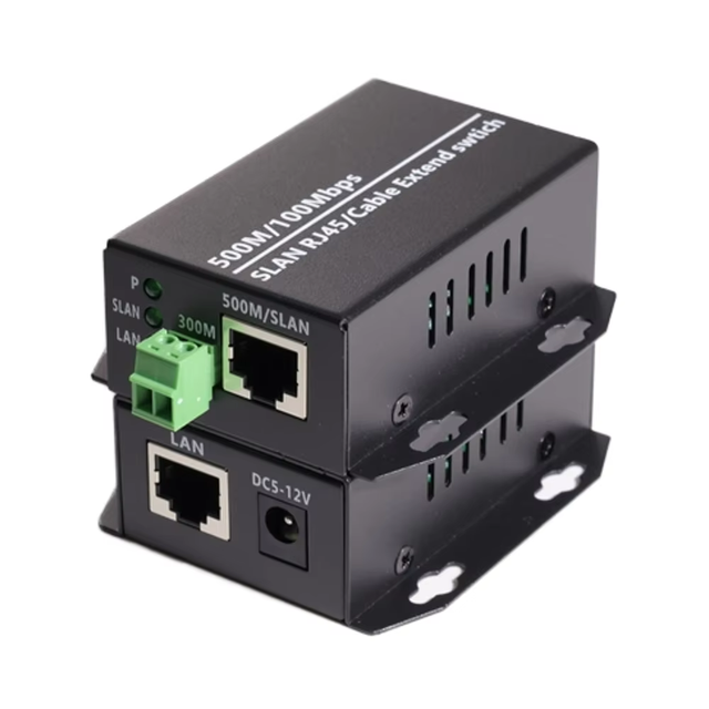 100Mbps Network Extender Over Cat5/6 Cable 500m 1640ft Ethernet Plug and Play 500-2KM Distance Extender Network Repeater