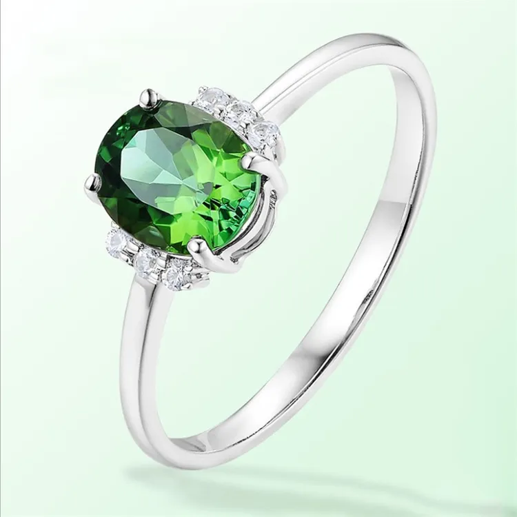 형식 도금된 화이트 골드 반지 고전적인 4 개의 견인삭 사파이어 다이아몬드 반지 조정가능한 여자의 반지