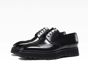 Zapatos Oxford de Cuero Genuino para Hombre, Estilo Italiano de Alta Gama, Hechos a Mano, para Boda, con Cierre Deslizante, Otoño, Ligeros, Bordados, Camuflaje - Product Image 5