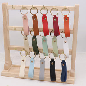 Simple couleur unie bagages accessoires voiture pendentif multi couleur PU cuir chambre carte vérifier carte accès porte-clés boucle - Product Image 2