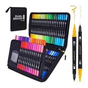 200 Pcs Colored Markers for Adults Coloring Dual Tip Markers with Fine Tip  and Brush Tip, Drawing Watercolor Markers Art Pens