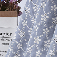 Tissu brodé en maille de chiffon 100% polyester extensible, léger et respirant, pour robe femme, entoilage, sac de canapé, style pastoral