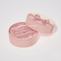Boîte à bijoux ronde de luxe en carton avec insert en mousse, personnalisable avec logo, pour la Saint-Valentin, vente en gros