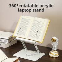 Support de lecture transparent rotatif à 360 degrés, pliable, pour tablette, pour bureau