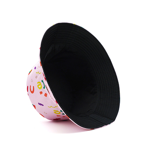 Nouveau voyage en plein air <span class=keywords><strong>Panama</strong></span> casquette Girly couleur Double côtés pêcheur chapeaux belle lettre motif arc-en-ciel Graffiti impression seau chapeau - Product Image 6