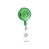 Porte-badge rétractable transparent Bestom avec clip à ressort non pivotant, cordon en nylon, accessoires pour porte-badge d'identification, coque en ABS, sangle en PVC