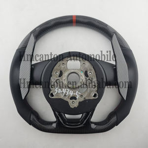 Volante Deportivo de Fibra de Carbono y Cuero en Oferta para Modelos Audi A3 A4 A4L A5 A7L A8 Q5 Q7 B9 A6 R8 - Product Image 3