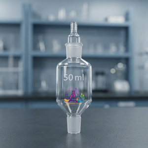 Chambre de collecte d'insectes cylindrique en verre borosilicate transparent de 50 ml, récipient de capture d'échantillons avec option OEM à 4 voies - Product Image 4