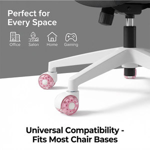 Roulettes de <span class=keywords><strong>chaise</strong></span> de bureau en PU transparent de 2 pouces, 360° °   Roulettes pivotantes pour meubles, protection du sol, certifiées REACH et BIFMA - Product Image 4