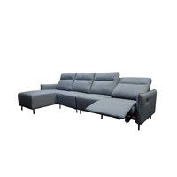 Ensemble de canapés inclinables électriques modernes en cuir véritable en forme de L pour salon avec repose-pieds extensible