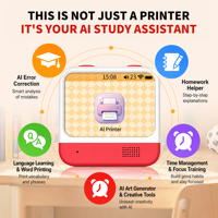 Nouvelle imprimante thermique portable sans fil pour enfants, assistant d'apprentissage IA avec écran tactile IPS de 2,8 pouces, pour l'aide aux devoirs