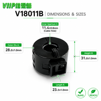 VIIP V18011B Inti Ferit yang Dapat Dibuka, Peredam Kebisingan Sesuai Standar EMC untuk Kabel Server dan Audio Hi-Fi