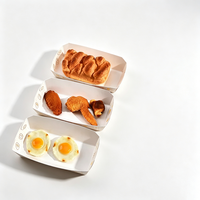 Plateau de service pour pizza en papier kraft épais imprimé avec logo personnalisé, conteneur pour la restauration rapide, plateau à emporter, assiettes recyclables