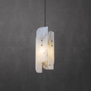 Minimalist Marble Pendant <b>Light</b> Led E27 Single Head Rectangular Home Decor <b>Chandelier</b> - Product Image 1
