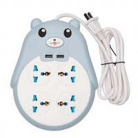Multiprise mignonne motif ours avec câble de 2 m, rallonge multi-prises universelles de qualité export pour la maison