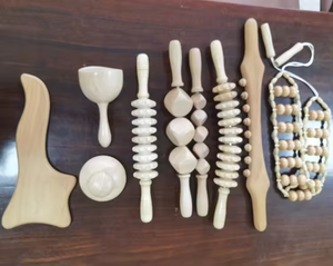 Kit de Maderoterapia 9 en 1 con Rodillo Masajeador de Madera y Rodillo Gua Sha para Alivio del Dolor Muscular y Herramientas para Esculpir el Cuerpo - Product Image 4