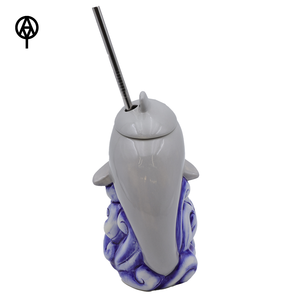 Tazza <span class=keywords><strong>Tiki</strong></span> in Ceramica Porcellana 3D Tema Oceano con Delfino Saltante, Bicchiere Personalizzato per Cocktail da Spiaggia, Sicuro per Alimenti, per Feste in Spiaggia e Resort - Product Image 5