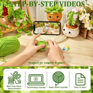 En stock, kits de crochet pour débutants, enfants et adultes, tutoriels pour débutants, plantes suspendues en <span class=keywords><strong>pot</strong></span>, fil, amigurumi, artisanat de tricot - Product Image 4