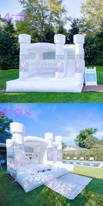Casa de rebote de boda blanca de Pvc gigante de 3,5 m, castillo hinchable, casa de rebote inflable Moonwalk - Product Image 6