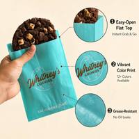 Sacs à biscuits en papier sulfurisé coloré à fond plat pour boulangerie, bonbons, snacks, marchandises, impression de logo personnalisé, vente en gros en vrac