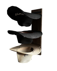 حامل قبعات خشبي معدني بسيط للتثبيت على الحائط، منظم لقبعات رعاة البقر، علاقة تخزين لغرفة المعيشة متعددة الاستخدامات - Product Image 5