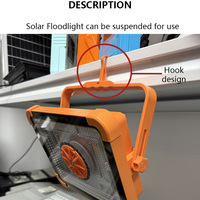 Solar-Flutlicht mit Bluetooth-Lautsprecher, 4000mAh Wiederaufladbar, Outdoor LED-Campinglampe, 3 Stufen, Rot-Blaue Stroboskop-Warnleuchte