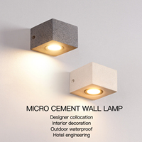 Lampe murale LED carrée en ciment, étanche IP65, design simple, pour extérieur, porte d'entrée, jardin, cour, villa, éclairage