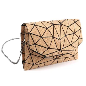새로운 도착 모델 고품질 패션 디자인 마름모 패턴 크로스 바디 자연 코르크 가방