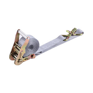 Sangles à <span class=keywords><strong>cliquet</strong></span> en polyester gris robustes rétractables 50 mm 5000 kg 6 m avec crochet en J - Product Image 3