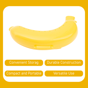 Boîte à bananes portable en plastique rigide, mignonne, jaune, pour voyage, réutilisable, étui à bananes pour enfants - Product Image 3