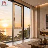 Ventanas Abatibles de Aluminio con Doble Acristalamiento, Eficiencia Energética para Viviendas, Tamaño Personalizado, Fabricante OEM ODM, Certificación CE