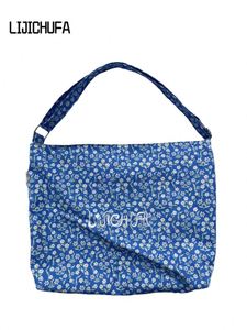 Bolsa de Compras de Algodón con Estampado Floral, Bolsa de Hombro Individual, Bolsa de Playa de Gran Capacidad para Mujer, Bolso de Mano Retro con Flores - Product Image 6