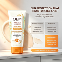 SHITONG Crème SPF60 à Marque Blanche, Large Spectre UVA UVB, Prébiotique, Hydratante à l'Avoine, Parfum Frais, Tous Types de Peau, OEM