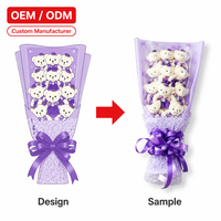 Ramo de Osos de Peluche Personalizados, Fabricación Directa de Fábrica OEM ODM, Regalo al por Mayor con Logotipo Personalizado, Embalaje con Certificación CE CPC