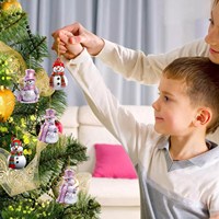 Calendrier de l'Avent de Noël Bonhomme de Neige – 24 Jours – Mini Ornements Suspendus Bonhomme de Neige – Compte à Rebours des Fêtes – Coffret Cadeau de Collection