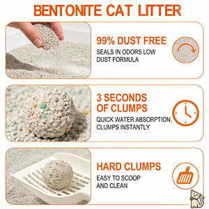 Hot Selling OEM ODM Free Sample Eco-Friendly Flushable Deodorizing 100% Natural Lemon Kitten Clumpy 5KG Bentonite <b>Litter</b> - Product Image 2