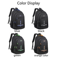 Sac à dos pour ordinateur portable en tissu Oxford imperméable avec fermeture éclair, doublure antichoc en nylon, durable et léger