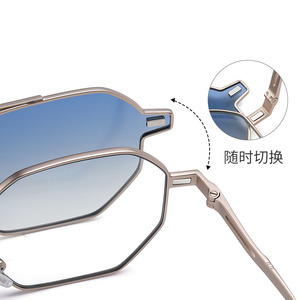Lmamba CG8801 Newest Trendy Shades Clip on <b>Sunglasses</b> Wholesale Polarise <b>Sunglass</b> Custom Logo <b>Square</b> Frame Unisex <b>Sunglasses</b> - Product Image 3