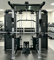 Máquina Smith Vertical Profesional 3 en 1 para Gimnasio en Casa y Entrenador Funcional con Cable Cruzado, Diseño que Ahorra Espacio para Entrenamiento de Cuerpo Completo