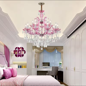 Trending Colored Glass 18 Lamps <b>Living</b> <b>Rooms</b> Weddings European Crystal Candle Chandeliers - Product Image 4