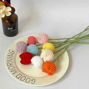 Wholesale Hand-<strong>Knitted</strong> Tulip <strong>Flowers</strong> High-Quatily <strong>Flower</strong> <strong>Crochet</strong> <strong>Flower</strong> Bouquet Home Car Decor Holiday Gifting - Product Image 4