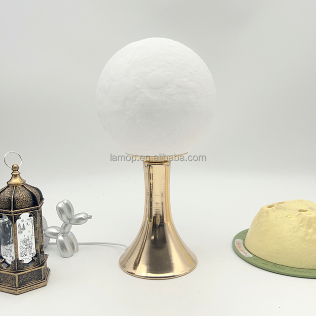 3D Moon Round Ball Shaped Soft Glow Night Light for Bedroom Bedside and Tabletop Ambient Decoration