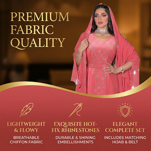 Rhinestone Ramadan Dress for Women Party Abaya Custom Order - Product Image 2