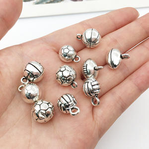 Pendentif en alliage <span class=keywords><strong>de</strong></span> métal en laiton argenté Antique, Football, <span class=keywords><strong>volley</strong></span>-<span class=keywords><strong>ball</strong></span>, Football, Rugby, basket-<span class=keywords><strong>ball</strong></span>, bijoux, porte-clés, collier, charme - Product Image 2