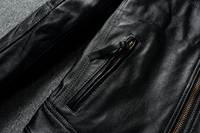 Blouson Moto Homme en Cuir de Vachette Souple Haute Qualité Style Rétro 'Stone Worn' Coupe Ajustée
