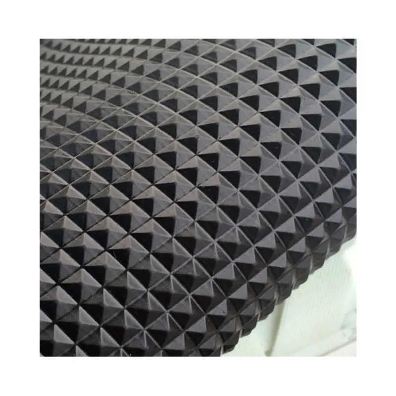 1.4mm customized big dimensional 3D diamond grain pvc foam vinyl leather with anti-slip for luggage use  car mat and sport bags