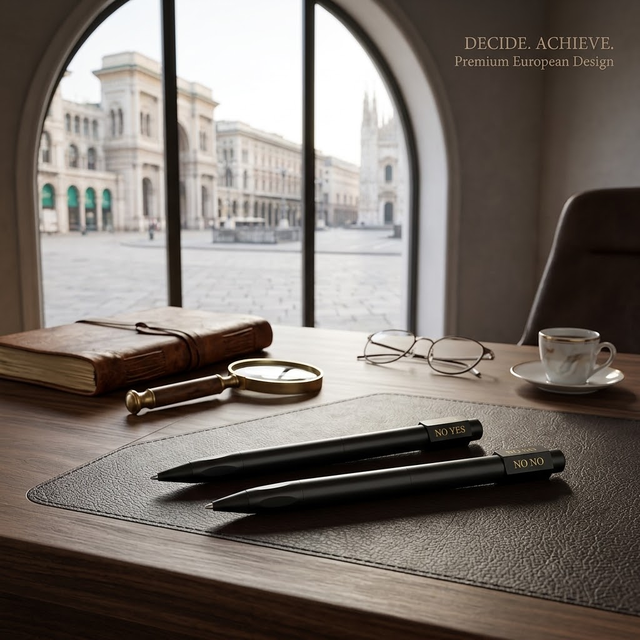 Matte Black Ergonomic Grip Novelty Executive Decision Maker Pen