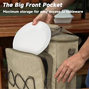 Borsa Termica Pieghevole 600D Personalizzata dal Produttore con Tasca con Cerniera per Alimenti, Spiaggia, Campeggio e Picnic - Product Image 3