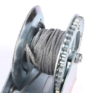 Manual Winch Hand Crank Steel Wire Rope 600 Lb Capacity Grab Hook Trailer <b>Yacht</b> Use - Product Image 3