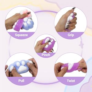 Balle sensorielle en forme de patte mignonne pour enfants de 5 à 7 ans, jouet tactile en silicone souple en forme de patte de chat pour soulager le stress, compressible - Product Image 3